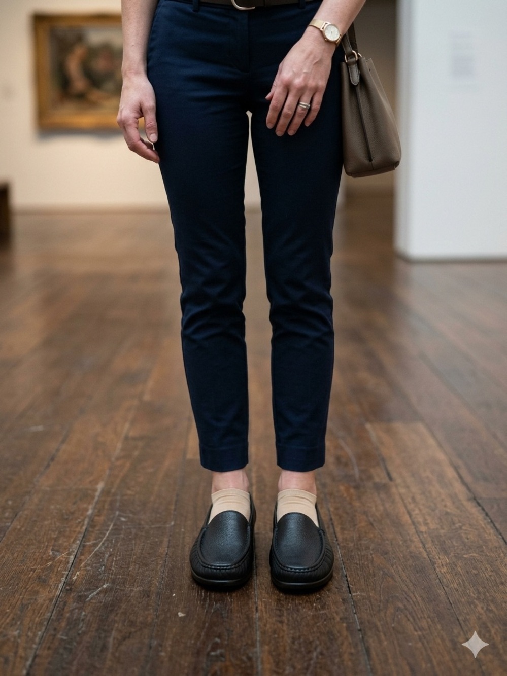 SAS Black Leather Slip-On Loafers